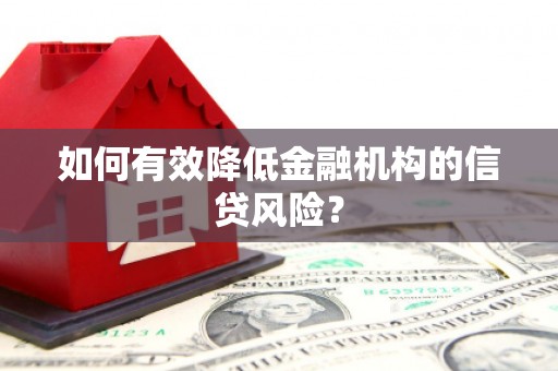 肇源如何有效降低金融机构的信贷风险？