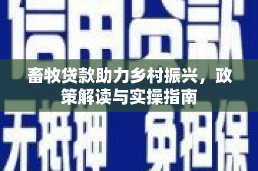 肇源畜牧贷款助力乡村振兴，政策解读与实操指南