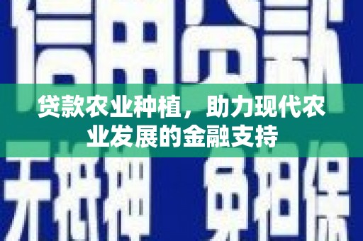 肇源贷款农业种植，助力现代农业发展的金融支持